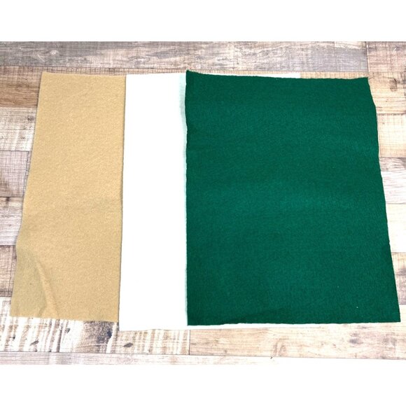 Set Of 3 Craft Felt Sheets Beige White Green 8.5"x12" Fabric For DIY Sewing Proj - Picture 1 of 2